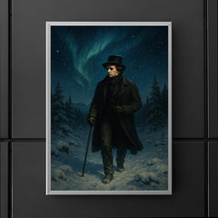 Niels Henrik Abel wandering snowy Nordic night poster 5