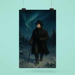 Niels Henrik Abel wandering snowy Nordic night poster 6