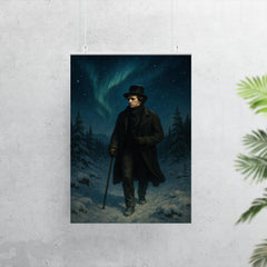 Niels Henrik Abel wandering snowy Nordic night poster 7
