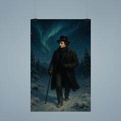 Niels Henrik Abel wandering snowy Nordic night poster 9