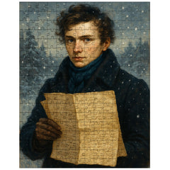 Niels Henrik Abel winter manuscript portrait jigsaw puzzle