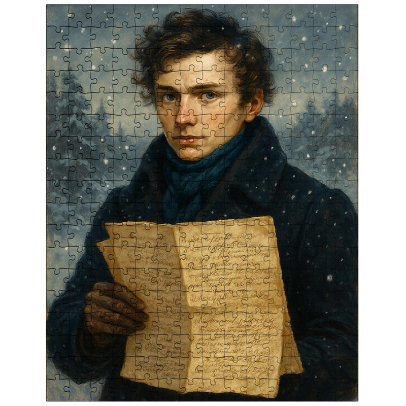 Niels Henrik Abel winter manuscript portrait jigsaw puzzle