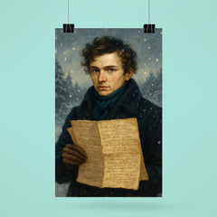 Niels Henrik Abel winter manuscript portrait poster 6