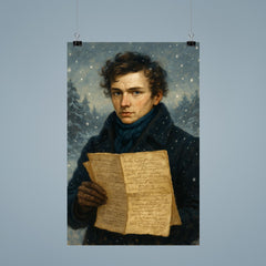 Niels Henrik Abel winter manuscript portrait poster 9
