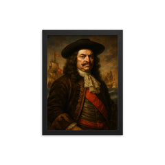 Niels Juel framed print on a plain backdrop in size 12"x16".