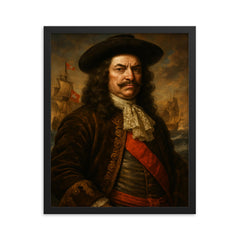 Niels Juel framed print on a plain backdrop in size 16"x20".