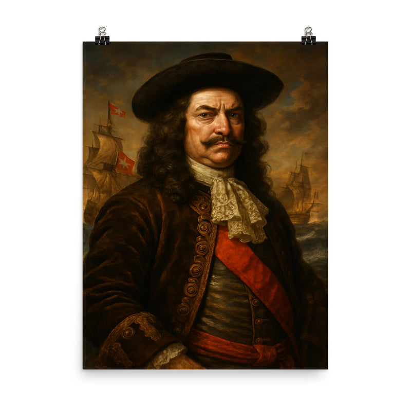 Niels Juel poster on a plain backdrop in size 8