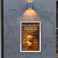 Nietzsche quote chihuahua flexing muscles poster 2