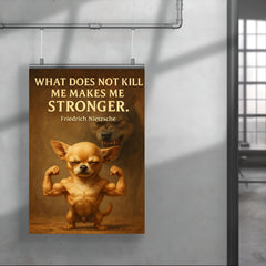 Nietzsche quote chihuahua flexing muscles poster 4
