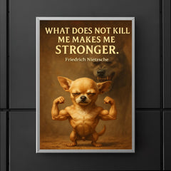 Nietzsche quote chihuahua flexing muscles poster 5