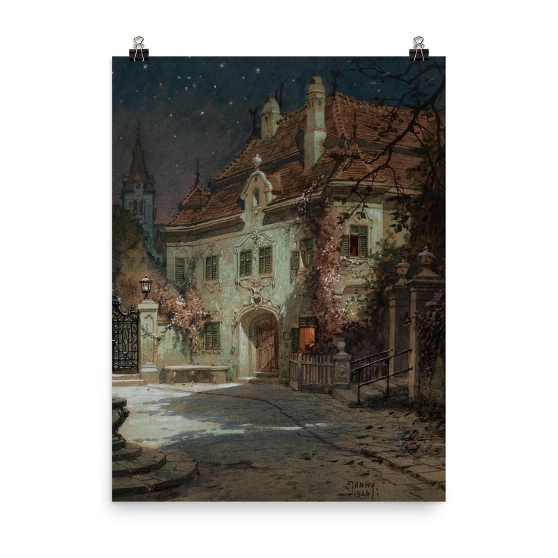 Night in the Summer by Georg Janny, 1926 poster on a plain backdrop in size 8