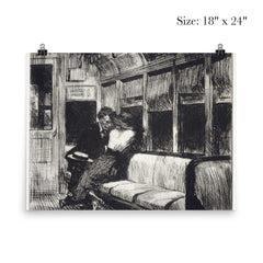 Night on the L Train by Edward Hopper, 1918 poster 5