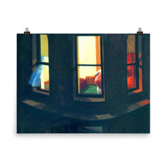 Night Windows by Edward Hopper poster on a plain backdrop in size 8"x10".