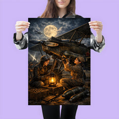 Night Witches mechanic rearming biplane by lantern poster 3