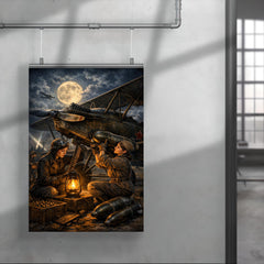 Night Witches mechanic rearming biplane by lantern poster 4