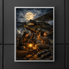 Night Witches mechanic rearming biplane by lantern poster 5