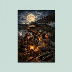 Night Witches mechanic rearming biplane by lantern poster 8