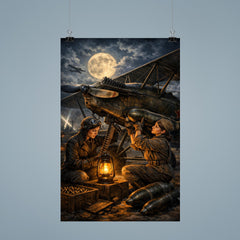 Night Witches mechanic rearming biplane by lantern poster 9