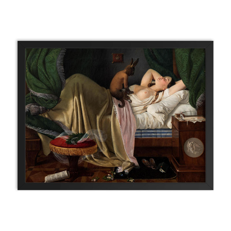 Nightmare by Ditlev Blunck, 1846 framed print on a plain backdrop in size 18