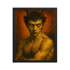 Nijinsky as faun electric gaze framed print on a plain backdrop in size 16"x20".