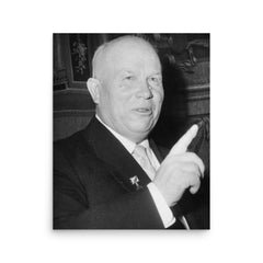 Nikita Khrushchev poster on a plain backdrop in size 16"x20".