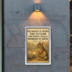 Nikola Tesla inspiring poster quote the present is theirs the future I worked for is mine poster 2