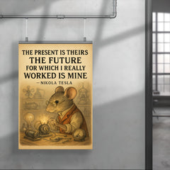 Nikola Tesla inspiring poster quote the present is theirs the future I worked for is mine poster 4