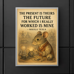 Nikola Tesla inspiring poster quote the present is theirs the future I worked for is mine poster 5