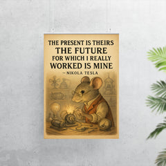 Nikola Tesla inspiring poster quote the present is theirs the future I worked for is mine poster 7