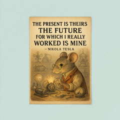 Nikola Tesla inspiring poster quote the present is theirs the future I worked for is mine poster 8