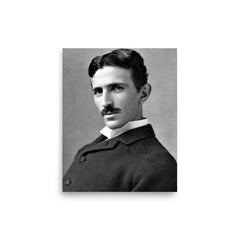 Nikola Tesla poster on a plain backdrop in size 8"x10".