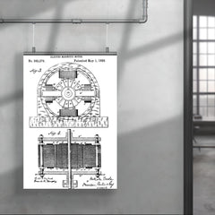 Nikola Tesla's original patent for the electro-magnetic motor poster 4