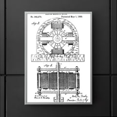 Nikola Tesla's original patent for the electro-magnetic motor poster 5