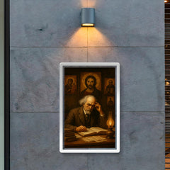 Nikolai Berdyaev in exile study with icons poster 2