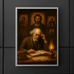 Nikolai Berdyaev in exile study with icons poster 5