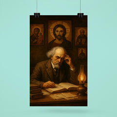 Nikolai Berdyaev in exile study with icons poster 6