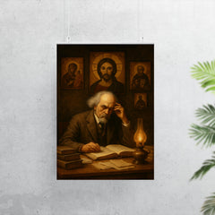 Nikolai Berdyaev in exile study with icons poster 7
