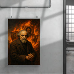 Nikolai Berdyaev in exile with burning icons poster 4