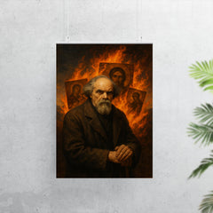 Nikolai Berdyaev in exile with burning icons poster 7