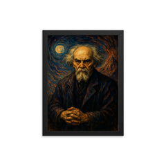 Nikolai Berdyaev mystical exile portrait framed print on a plain backdrop in size 12"x16".