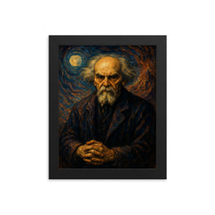 Nikolai Berdyaev mystical exile portrait framed print on a plain backdrop in size 8"x10".