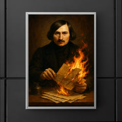 Nikolai Gogol burning manuscript pages poster 5