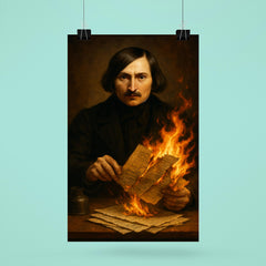 Nikolai Gogol burning manuscript pages poster 6