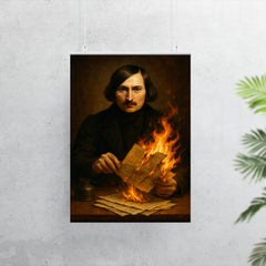 Nikolai Gogol burning manuscript pages poster 7