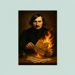 Nikolai Gogol burning manuscript pages poster 8