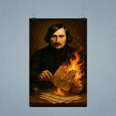 Nikolai Gogol burning manuscript pages poster 9