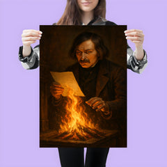 Nikolai Gogol burning manuscript scene poster 3