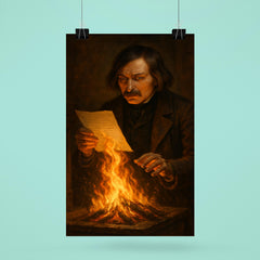 Nikolai Gogol burning manuscript scene poster 6