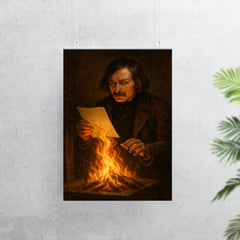 Nikolai Gogol burning manuscript scene poster 7