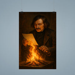 Nikolai Gogol burning manuscript scene poster 9